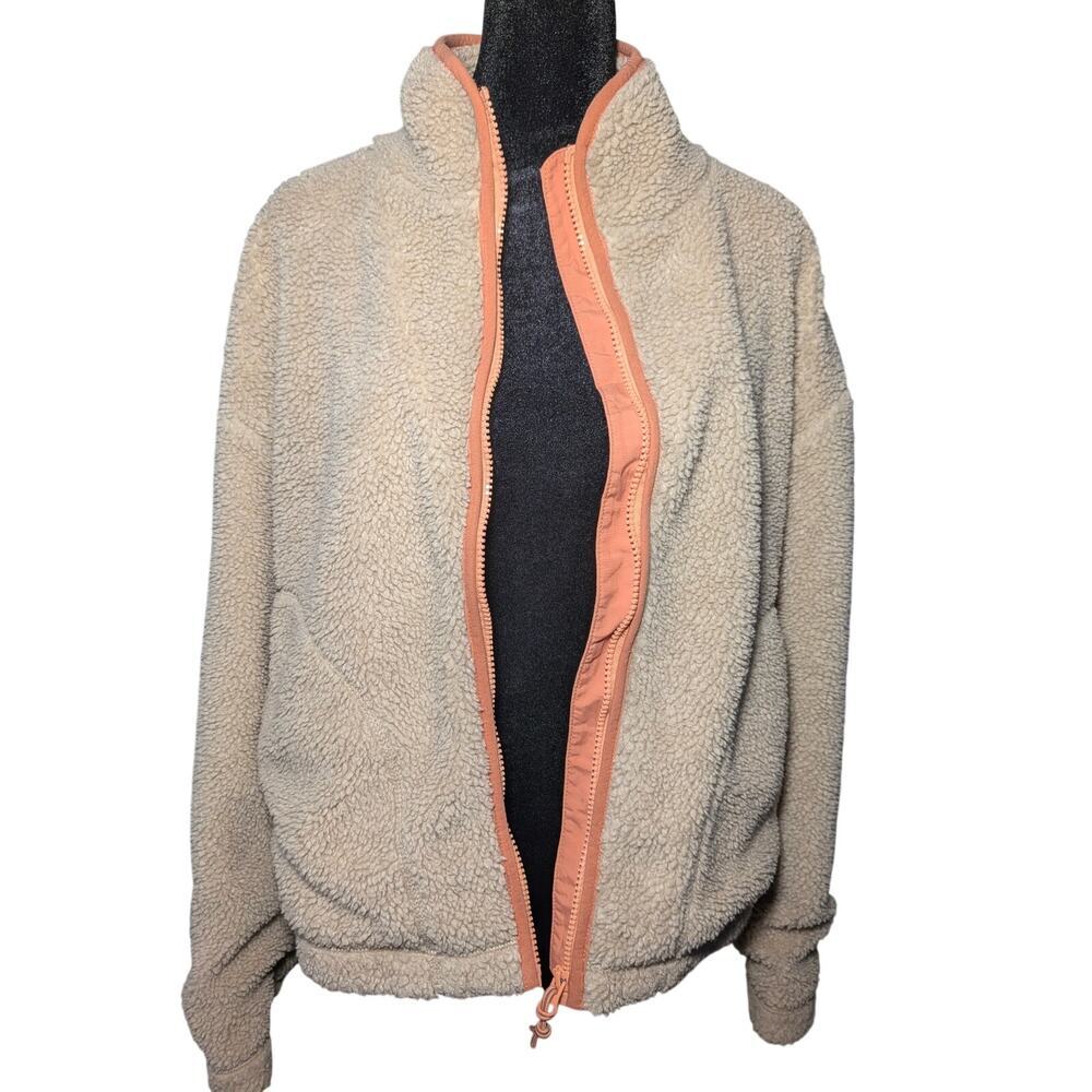 Madewell x Penfield Haight Fleece Jacket Cream Orange Trim Women's Size Medium - Picture 10 of 13